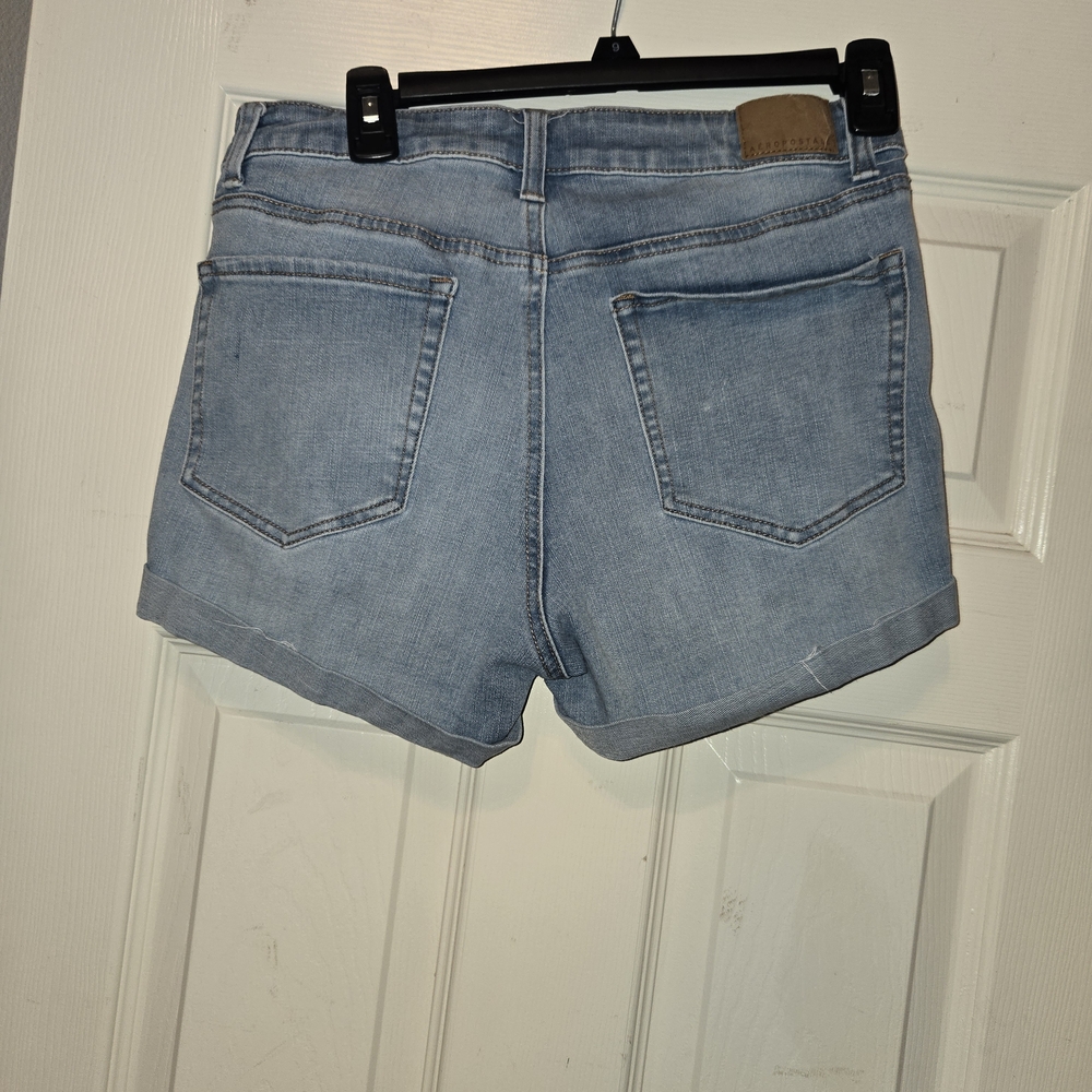 Aeropostale Faded Blue Ripped Jean Shorts - Picture 2 of 5
